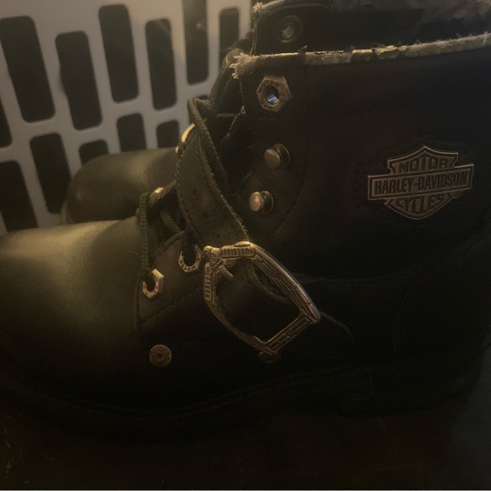 Harley-Davidson Black Leather Ankle Boots